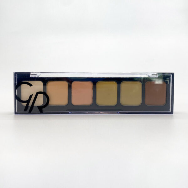پالت کرمی 6رنگ کورکتور و کانسیلر رنگ02 medium to dark  گلدن رز|Golden rose correct and conceal medium to dark02 cream palette