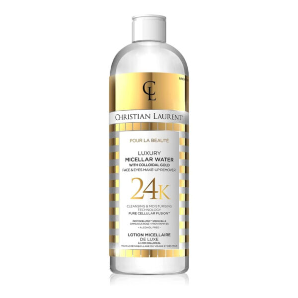 مسیلار صورت و چشم طلا کریستین لورنت |christian laurent luxury micellar water with colloidal gold 24k