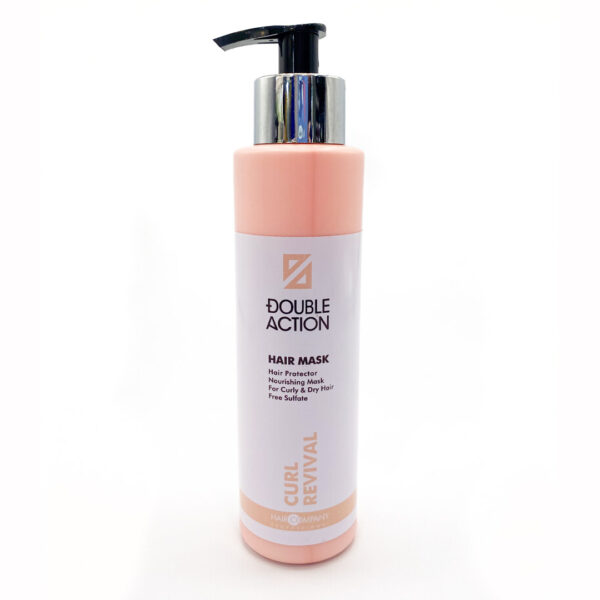 ماسک مو بدون سولفات دوکاره احیا کننده موهای فر و خشک دابل اکشن|double action hair mask curl revival hair protector for curly and dry hair free sulfate