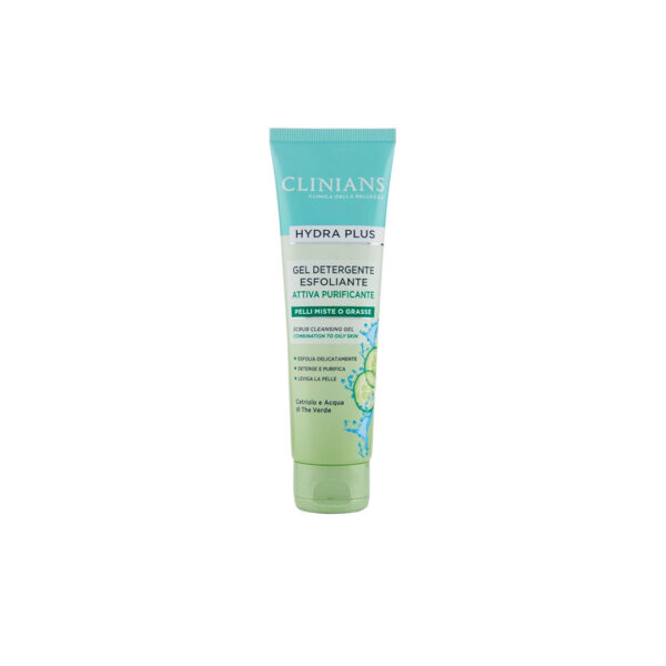 ژل و اسکراب پاک کننده مناسب پوست های چرب کلینیانس|Clinians Hydra plus gel detergente esfoliante attiva purificante