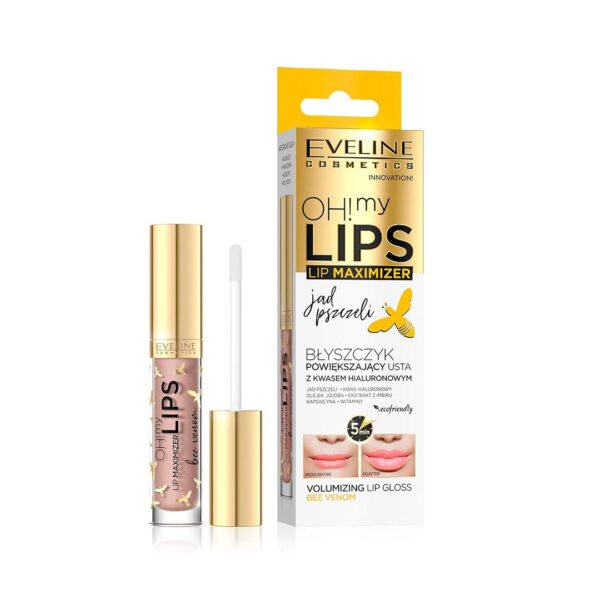 لیپ گلاس حجم دهنده زهر زنبور اولاین |Eveline volumizing lip gloss bee venom