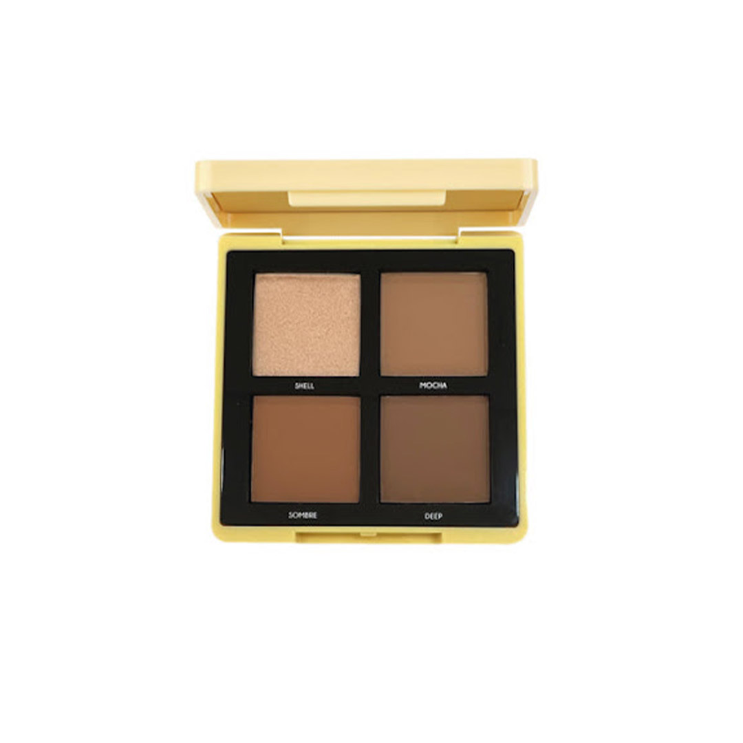 پالت4تایی هایلایتر برنزر و کانتور002 تاپ فیس|Topface maestro academy contour-highlighter-bronzer set 3 in1 color is 002