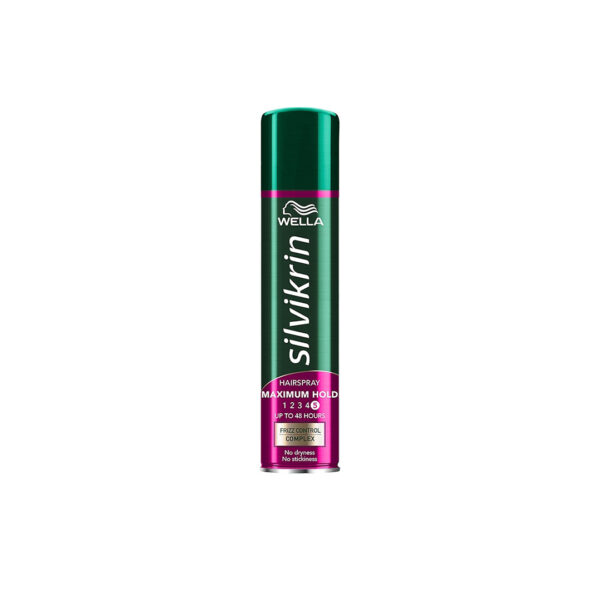تافت مو شماره5 صورتی (بدون خشکی و چسبندگی)ولا |Wella silvikrin hairspray maximum hold 5