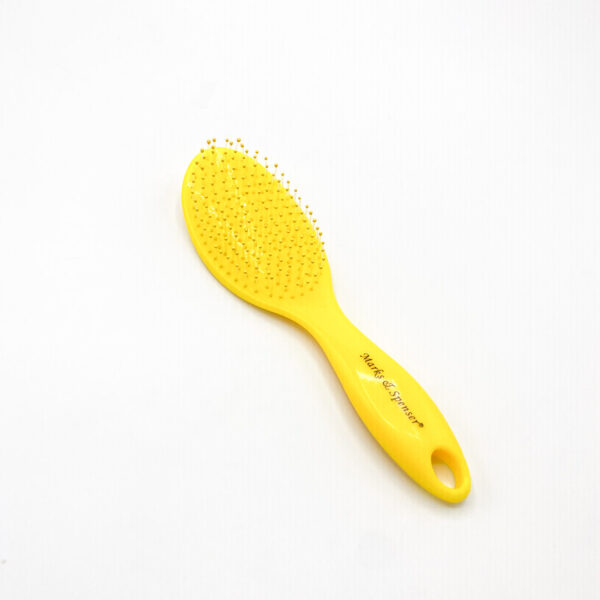 شانه بیضی شکل زرد دسته و دندانه پلاستیکی|Yellow oval comb with plastic handle and teeth