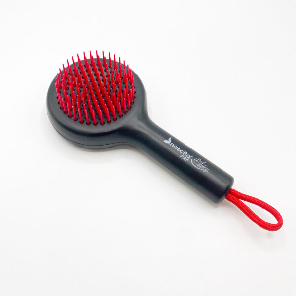 شانه دایره ای جمع شونده آینه دار مشکی و قرمز ناسکیتا |nascita Mirrored circular comb