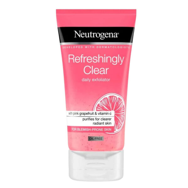 لایه بردار روزانه با رایحه گریپ فروت صورتی و ویتامین C نیتروژنا |Neutrogena refreshingly clear daily exfoliator with pink grapefruit amd vitamin c