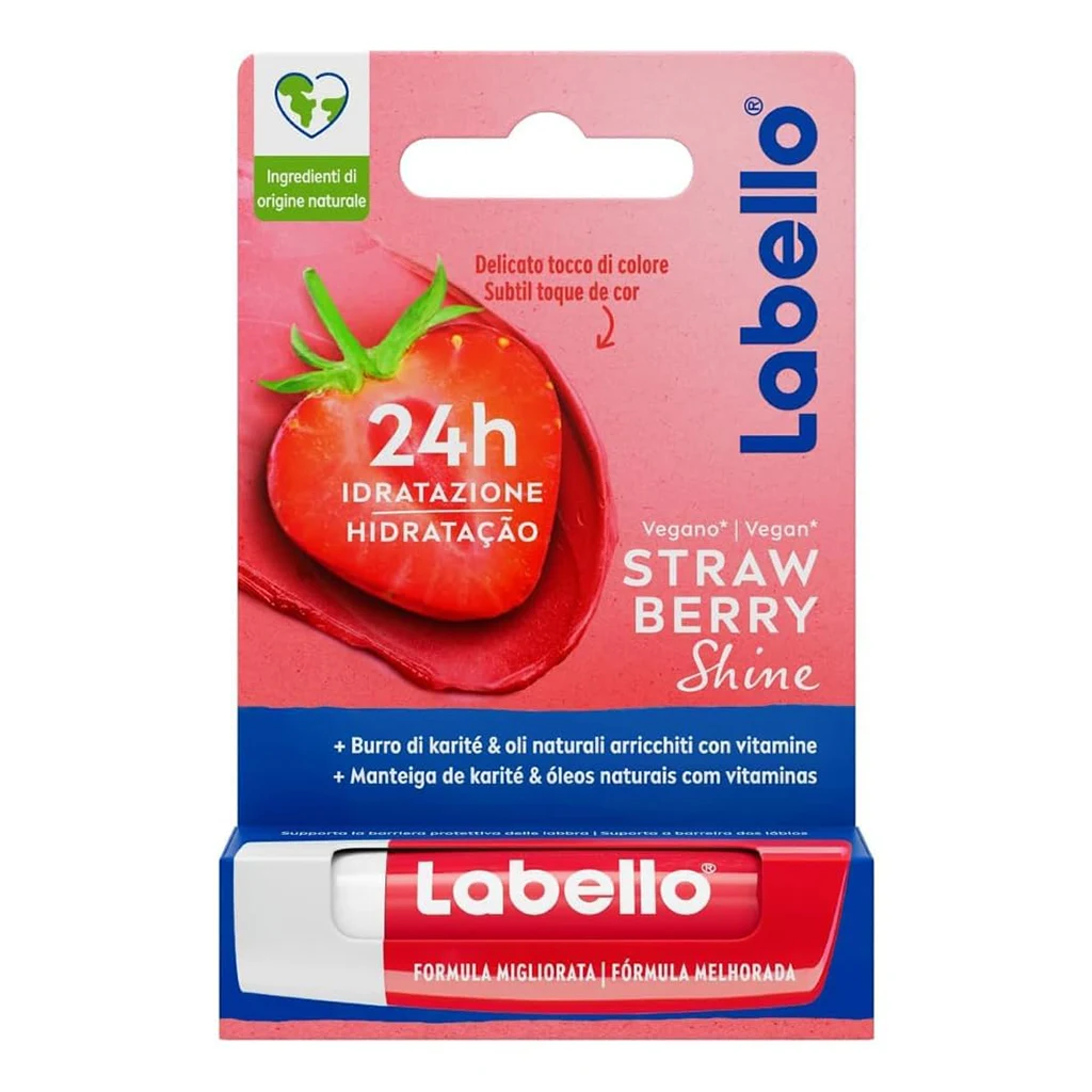 بالم لب مرطوب کننده توت فرنگی لبلو |labello straw berry shine