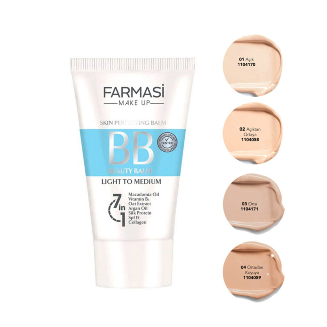 ب ب کرم رنگ light to medium 02 فارماسی|farmasi bb cream light to medium 02