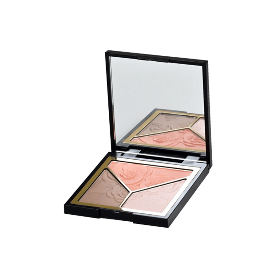 پالت 3 رنگ هایلایتر و رژگونه رنگ شماره 02 اویوا |Oivaa 3colors powder blush color is 02