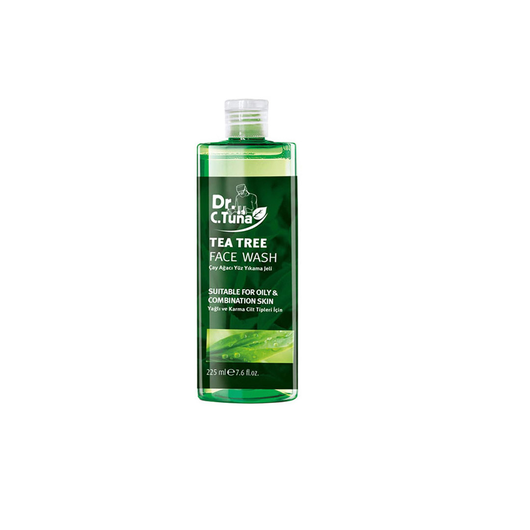 ژل شستشو مناسب پوست چرب و جوش دار عصاره درخت چای دکتر سی تونا فارماسی|Farmasi dr.c.tuna tea tree face wash suitable for oily and combination skin