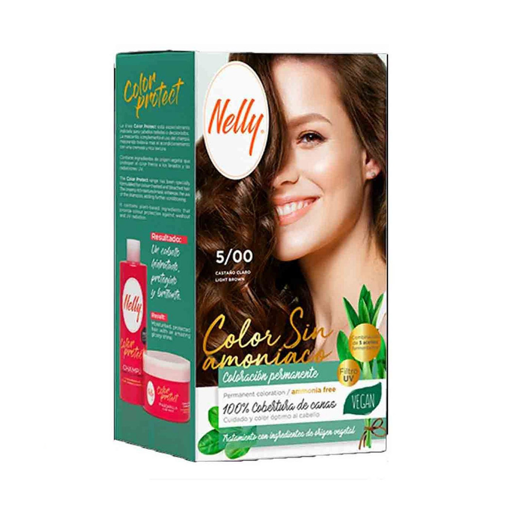 کیت رنگ مو بدون آمونیاک 5/00 light brown نلی |Nelly 5/00 light brown permanent coloration ammonia free