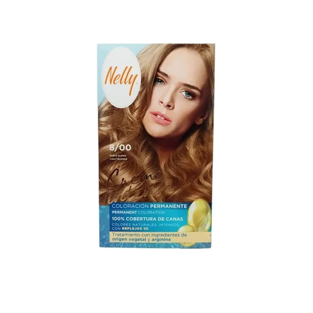 کیت رنگ مو بدون آمونیاک 8/00 light blonde نلی |Nelly 8/00 light blonde permanent coloration ammonia free